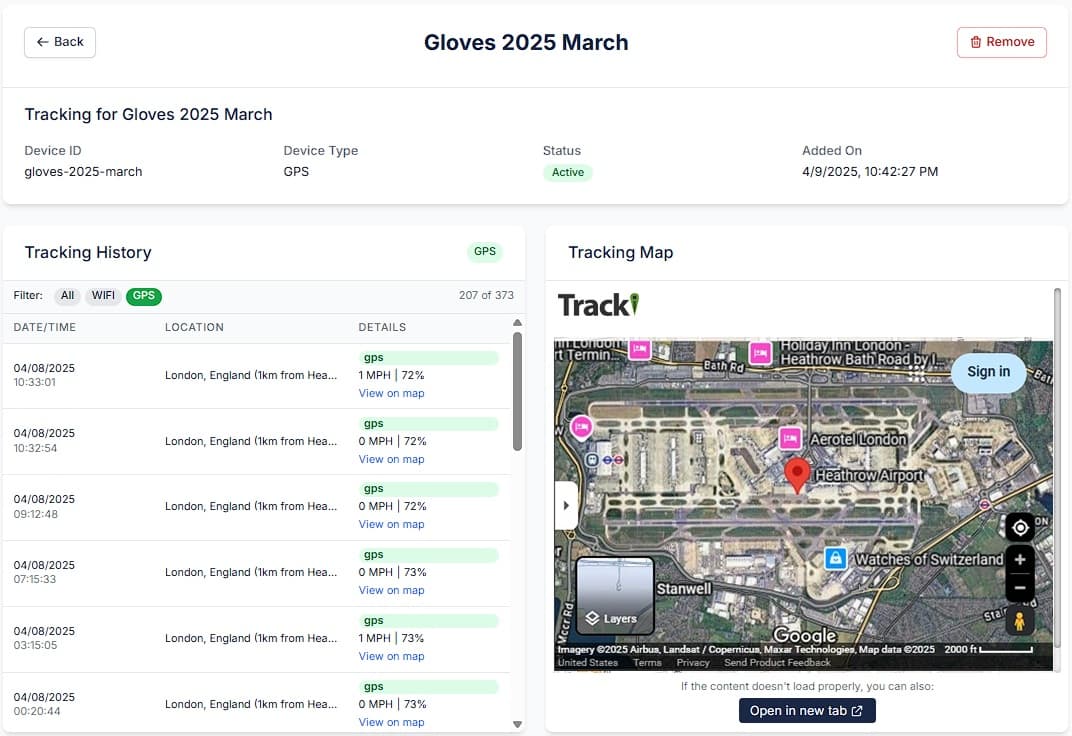 K&T Textiles Vendor Portal Device Detail